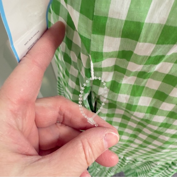 NWT Draper James RSVP Midi Sundress XL Green Gingham Check Tiered *missing belt - Picture 9 of 10